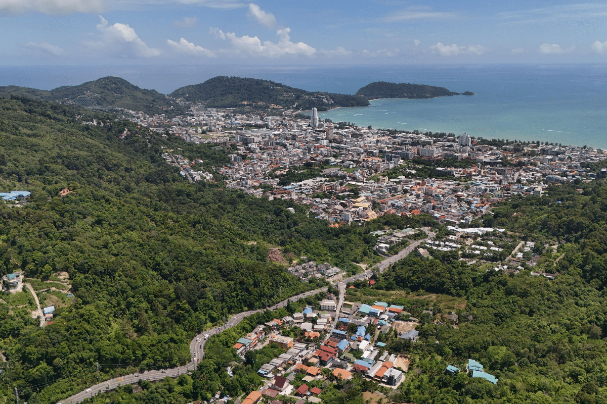 Phuket's city with the mountain
